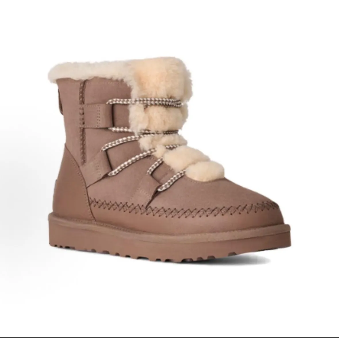 Self-pickup💰640 UGG Classic Novelty Split Cow Leather Round Toe Thick Sole Short Tube Snow Boots Women’s Reindeer Brown Arrive❗️